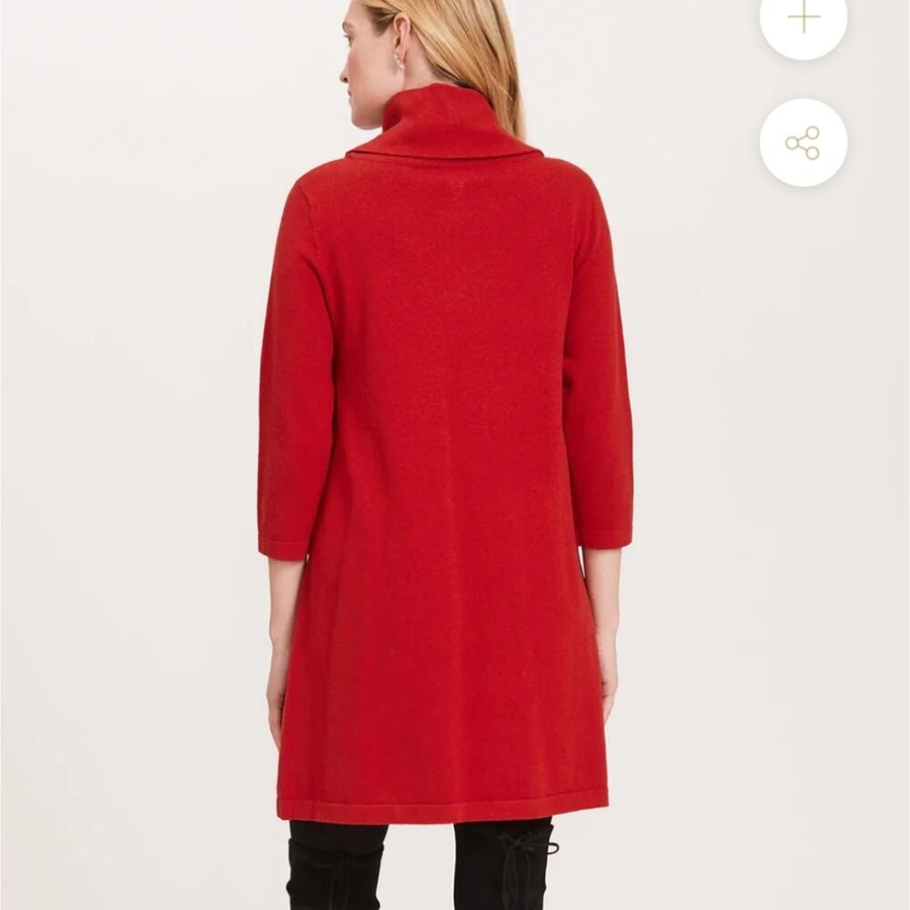Tyler Boe Kim Cotton Cashmere Cowl Neck Tunic Dress In Crimson Size Medium - Picture 3 of 12